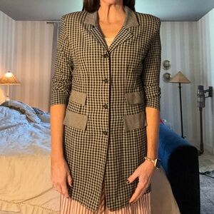 Plaid soft blazer coat